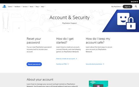Account & Security - PlayStation
