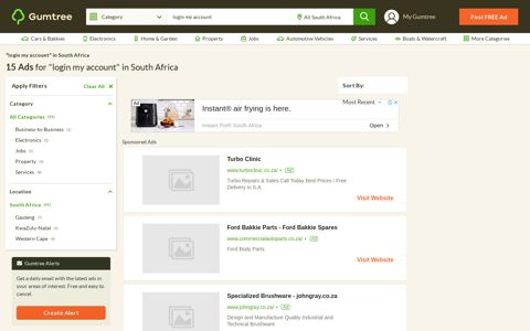 Login my account in South Africa | Gumtree Classifieds in ...
