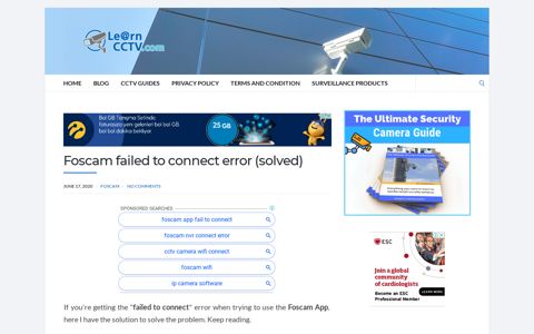 Foscam failed to connect error (solved) - Learn CCTV.com