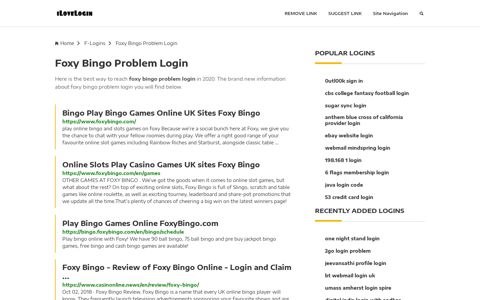 Foxy Bingo Problem Login ❤️ One Click Access - iLoveLogin