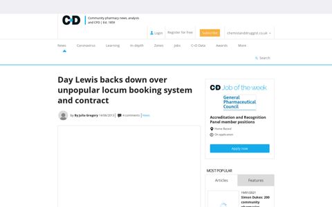 Day Lewis backs down over unpopular locum booking system ...