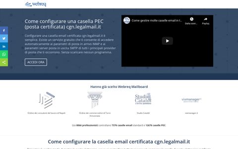 Come configurare una casella PEC (posta certificata) cgn ...