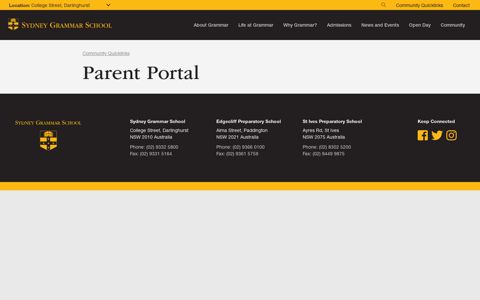 Parent Portal - Sydney Grammar School