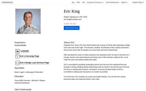 Eric King, Real Estate Agent in Hawaii - Compass