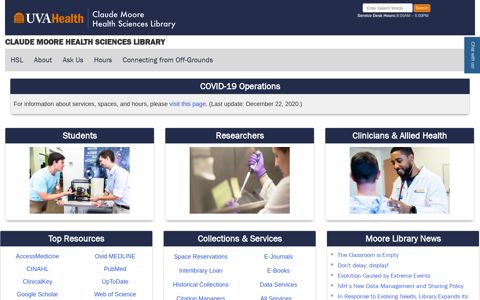 Claude Moore Health Sciences Library: Home - Home Page ...