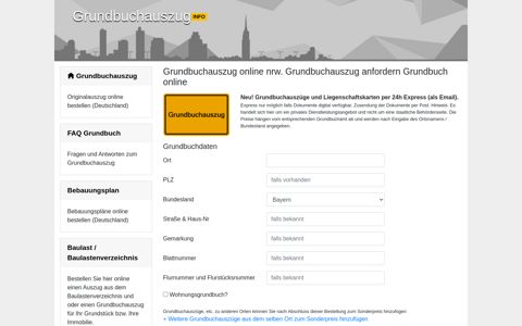 Grundbuchauszug online nrw - Grundbuchauszug ...