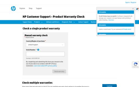Official HP® Warranty Check – United Kingdom | HP ...