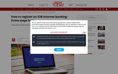 How to register on IOB internet banking: Know steps here ...