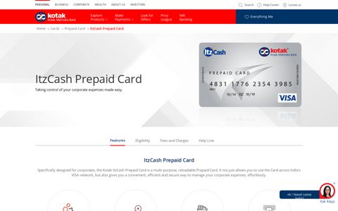 Kotak ItzCash Prepaid Card by Kotak Mahindra Bank