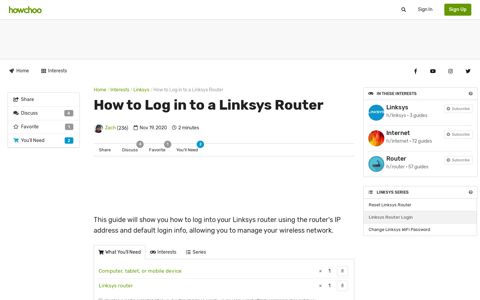 How to Log in to a Linksys Router - Howchoo