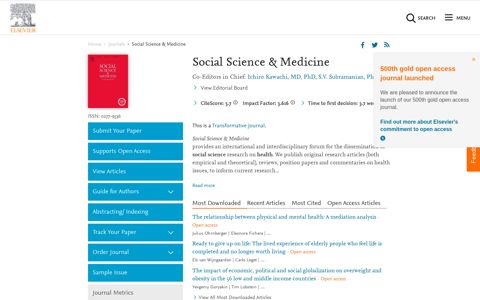 Social Science & Medicine - Journal - Elsevier