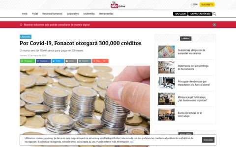 Por Covid-19, Fonacot otorgará 300,000 créditos | IDC