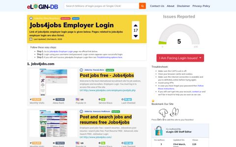 Jobs4jobs Employer Login