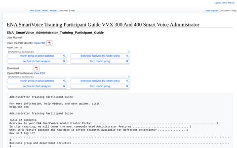 ENA SmartVoice Training Participant Guide VVX 300 And 400 ...