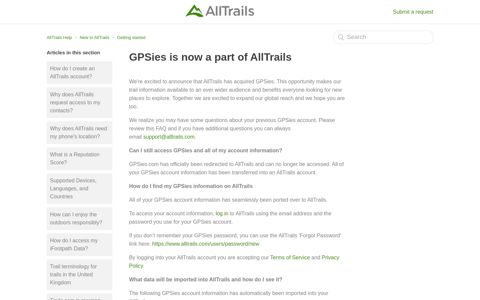 GPSies is now a part of AllTrails – AllTrails Help