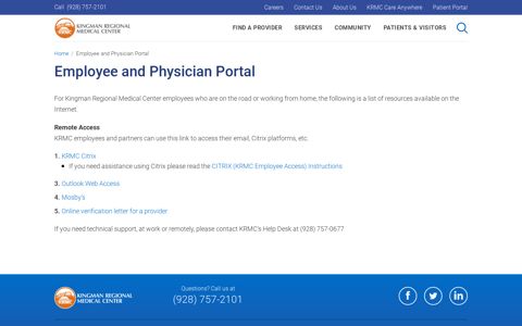Employee and Physician Portal | KRMC | Kingman Regional ...