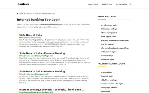 Internet Banking Sbp Login ❤️ One Click Access - iLoveLogin