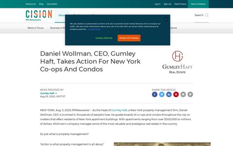 Daniel Wollman, CEO, Gumley Haft, Takes Action For New ...