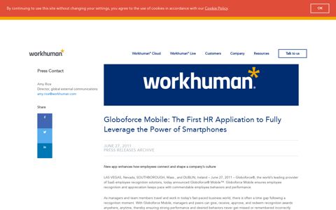 Globoforce Mobile: The First HR Application to Fully Leverage ...