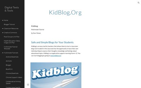 Digital Texts & Tools - KidBlog.Org - Google Sites