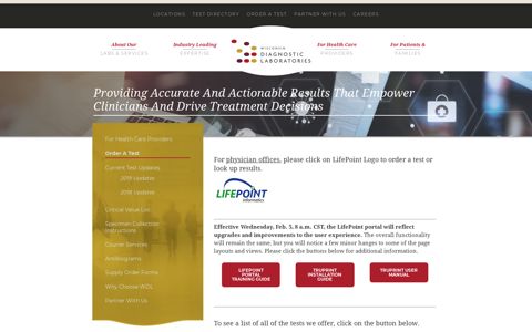 Order a Test · Wisconsin Diagnostic Laboratories