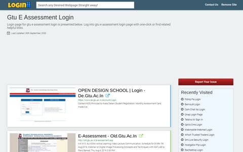 Gtu E Assessment Login - Loginii.com