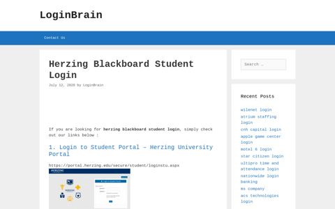 Herzing Blackboard Student - Login To Student Portal ...