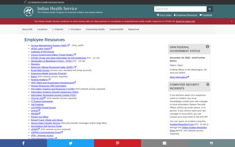 Employee Resources | Indian Health Service (IHS)