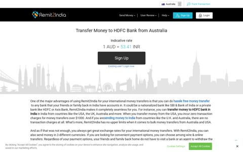 Transfer money to HDFC Bank in India - Send Money to India ...