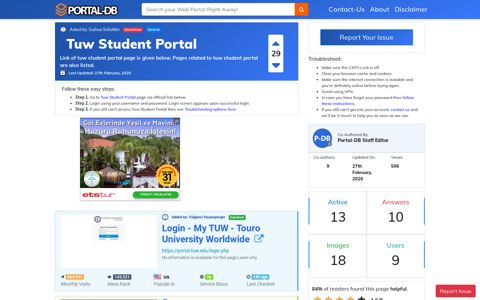 Tuw Student Portal