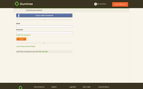 Log into your account - Gumtree