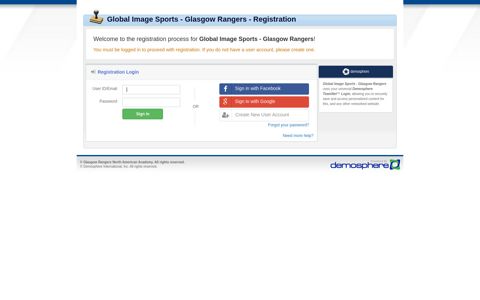 Global Image Sports - Glasgow Rangers - Registration