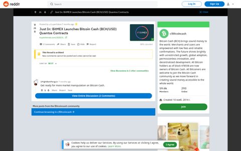 Just In: BitMEX Launches Bitcoin Cash (BCH/USD) Quantos ...