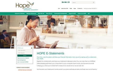 HOPE E-Statements | Hope Credit Union
