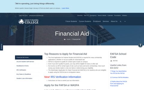 Financial Aid - Lower Columbia College