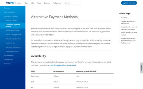 Alternative Payment Methods - PayPal Developer