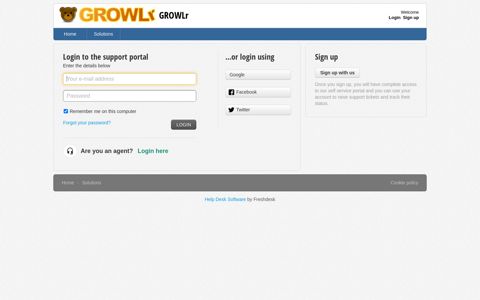 Sign into : GROWLr