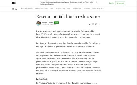 Reset to initial data in redux store | by Weerapat Chulaket ...