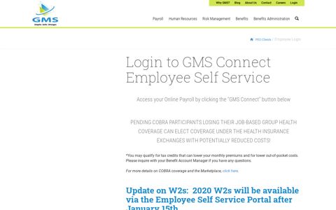 Employee Self Service Login - Group Management Services