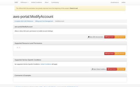 aws-portal:ModifyAccount - Complete AWS IAM Reference