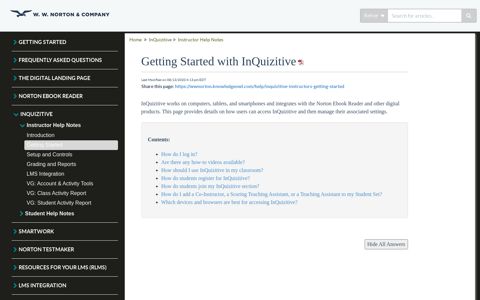 Getting Started with InQuizitive | W. W. Norton