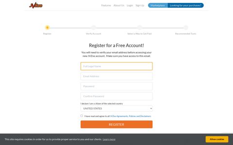 Register For an Account - JVZoo