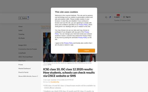 ICSE class 10, ISC class 12 2020 results: How students ... - Mint