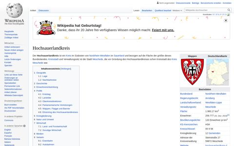 Hochsauerlandkreis – Wikipedia