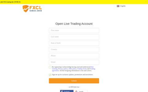 Online Trader's Cabinet application - FXCL