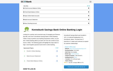 Kennebunk Savings Bank Online Banking Login - CC Bank