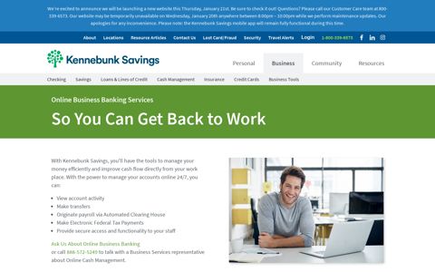 Online Business Banking & Bill Pay | Kennebunk Savings