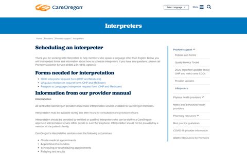 Interpreters - CareOregon