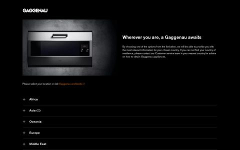 Gaggenau: Select your country