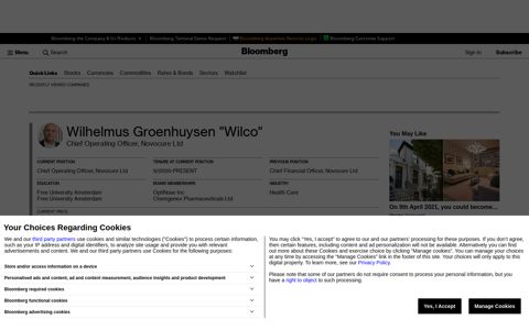 Wilco Groenhuysen, Novocure Ltd: Profile and Biography ...